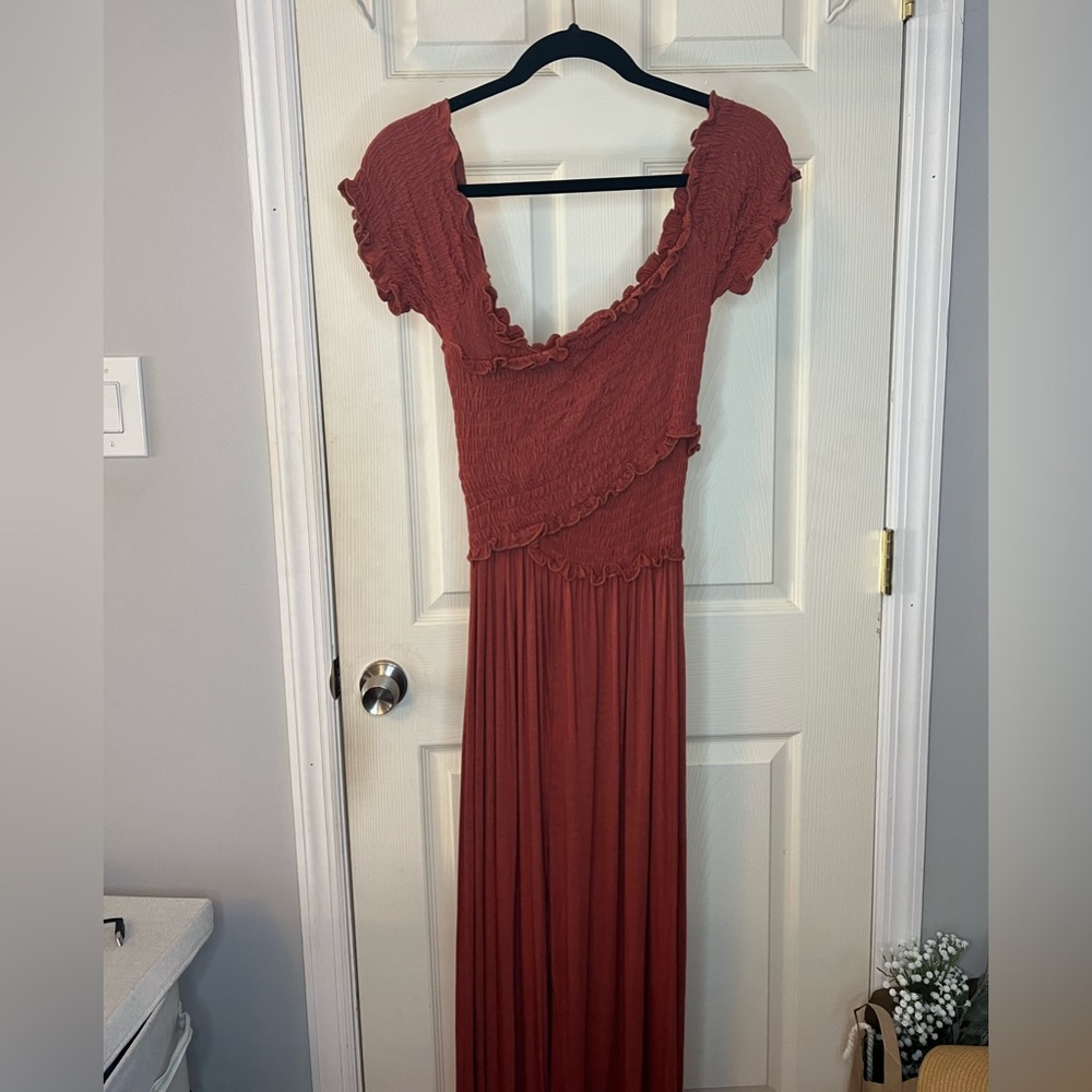 Rust Colored Cross Cross Jumpsuit - image 1